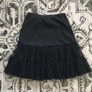 Anthro Eloise Black Tulle & Cotton Skirt Slip